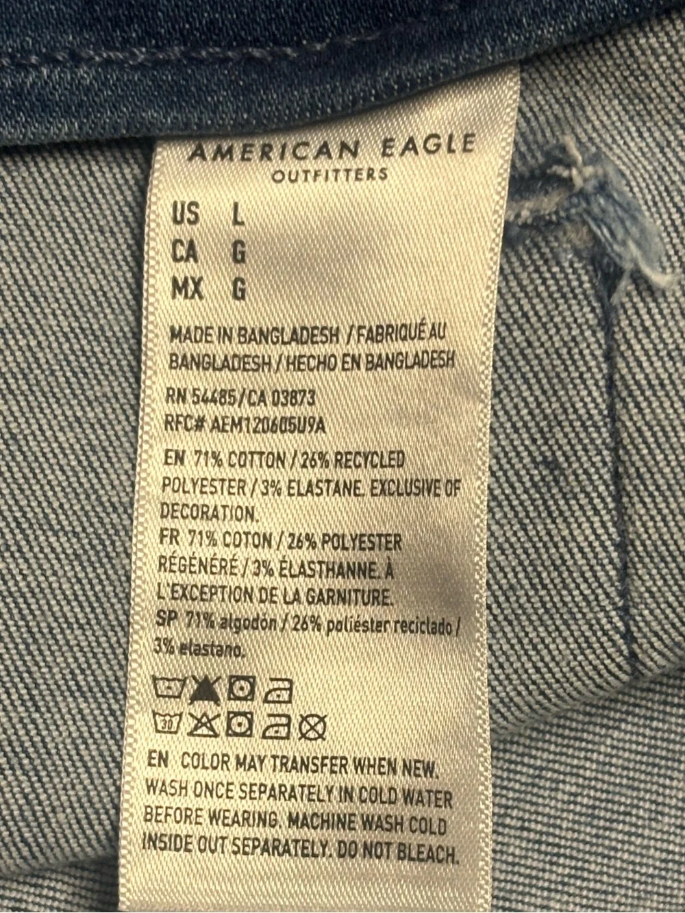 American Eagle Micro Short Denim Shorts Large Next Level Stretch Dark Wash